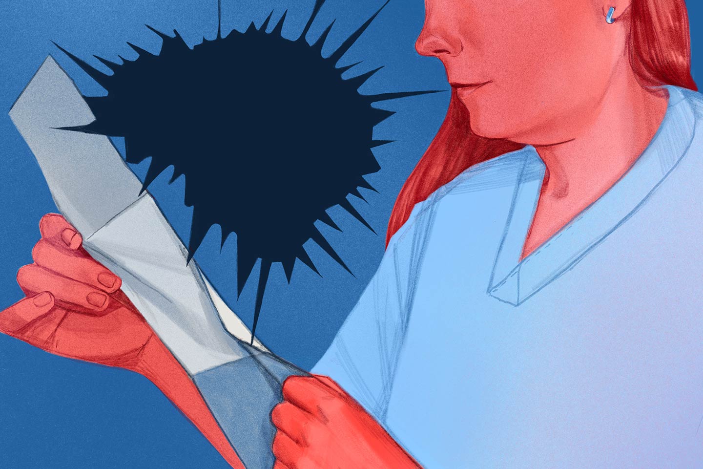 Nurse reading a paper